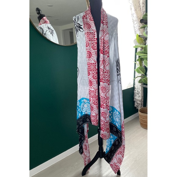 Art To Wear Scarf Wrap Shawl Lightweight Floral Colorful Boho Festival Wrap - Picture 1 of 6
